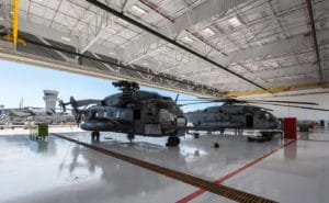 navfac hangars 4 7 interior with helicopters mcas miramar ca
