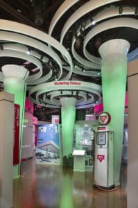 Conoco Museum interior entrance at night