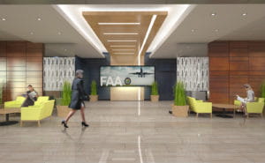 faa multi-purpose building renovation front lobby oklahoma city oklahoma