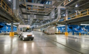 fedex sorting facility interior with vehicle greensboro nc