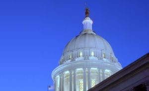 state of ok capitol dome exterior night okc ok