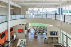 Pete White Health & Wellness Center - lobby aerial