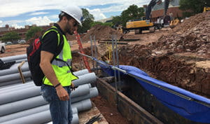 Ali Saber at a construction site