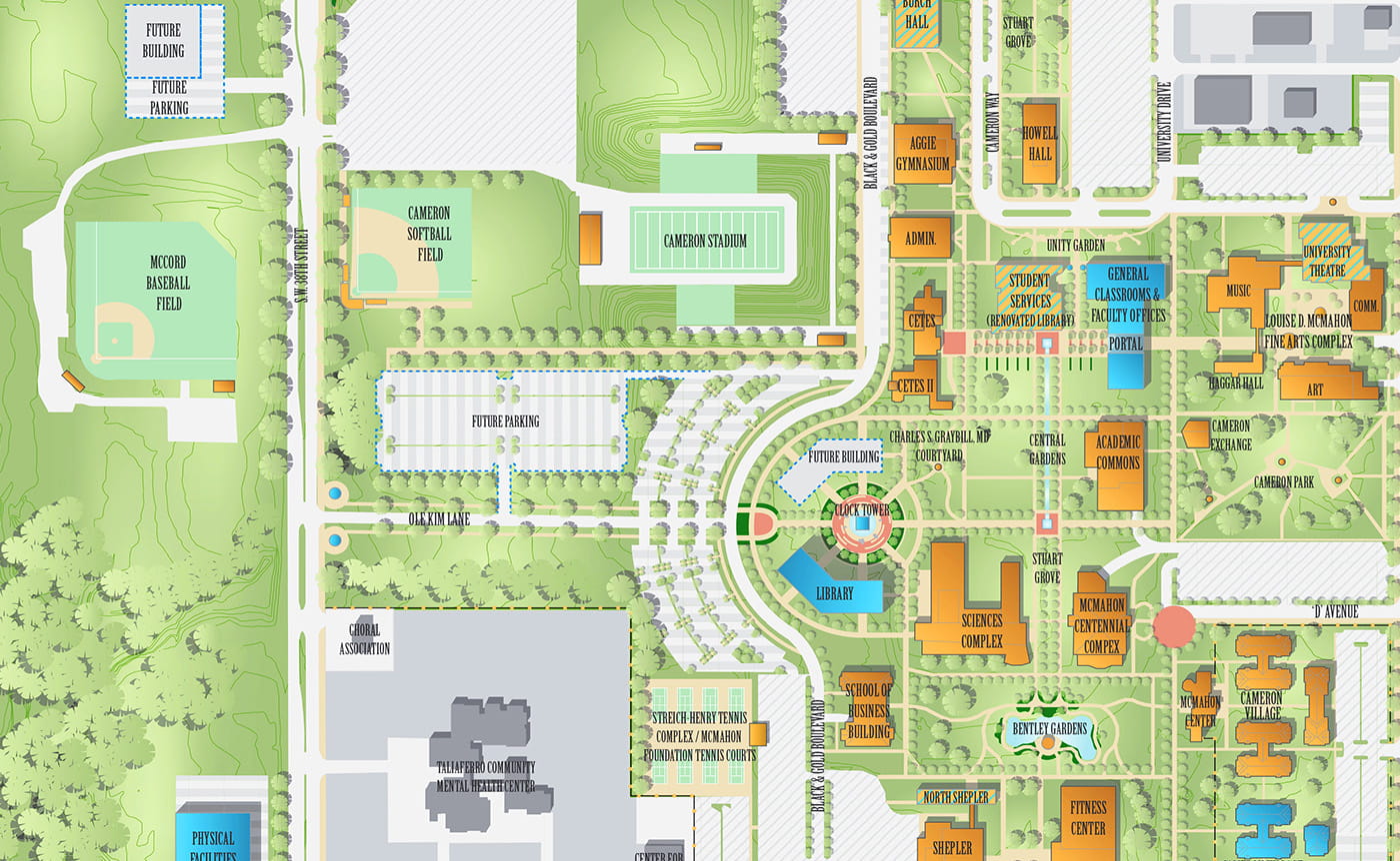 Cameron University Campus Map Cameron University Master Plan » Fsb | Definedesigndeliver