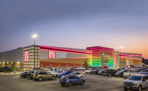 Border Casino exterior entrance at night