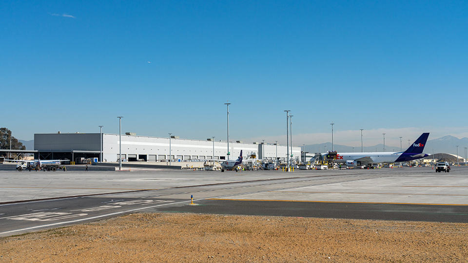 Exterior of the FedEx Sorting Facility at Ontario International Airport in California